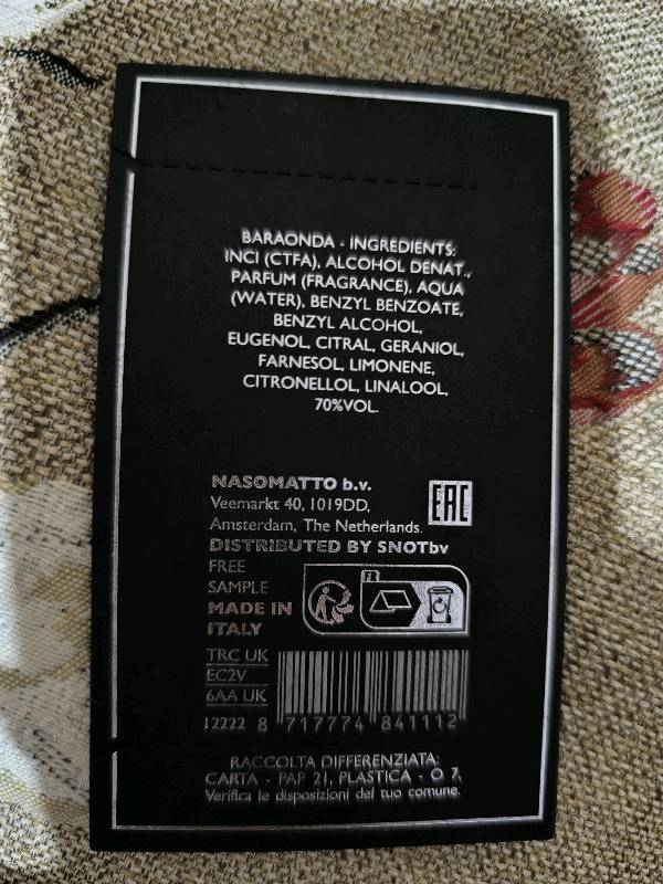 Духи Nasomatto Baraonda Парфюмерия Baraonda от Nasomatto
