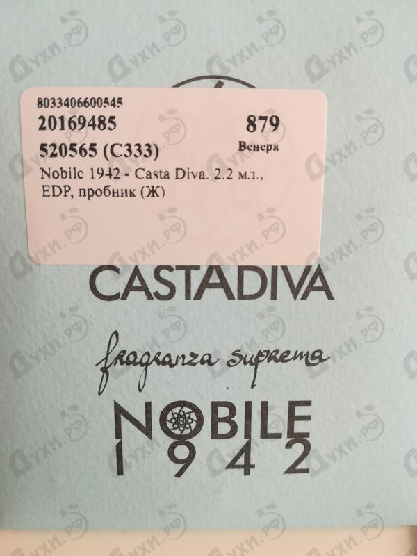 Парфюмерия Casta Diva от Nobile 1942