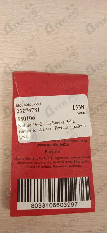 Отзыв Nobile 1942 La Stanza Belle Bambole Парфюмерия La Stanza Belle Bambole от Nobile 1942