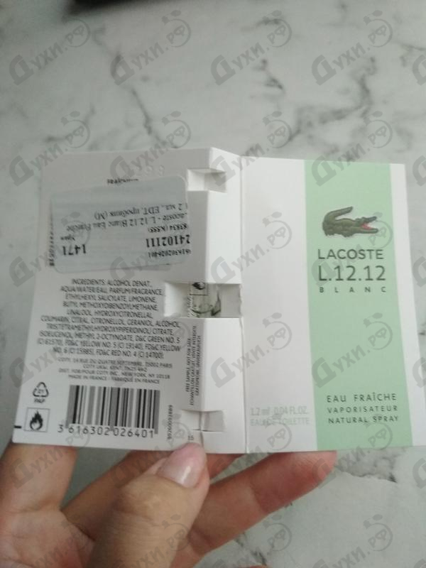 Духи L.12.12 Blanc Eau Fraiche от Lacoste