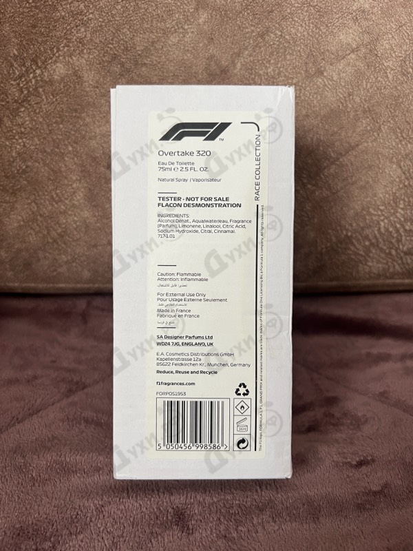 Купить F1 Parfums Overtake 320 Eau De Toilette
