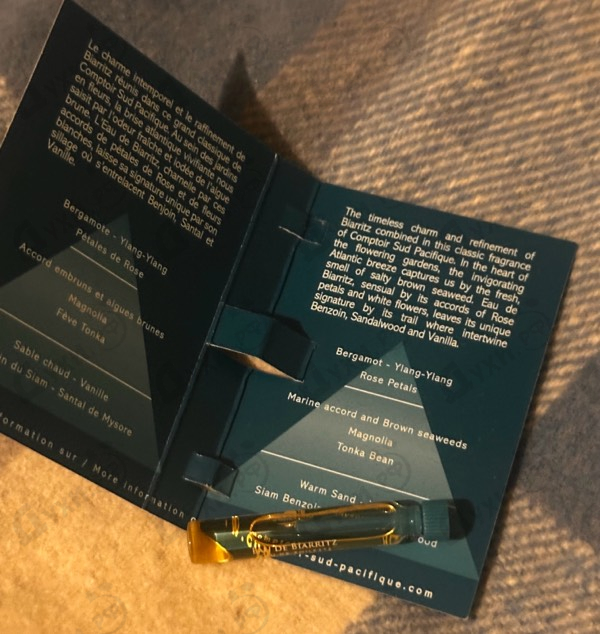Парфюмерия Eau De Biarritz от Sud Pacifique